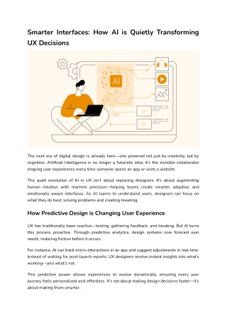 Smarter Interfaces_ How AI is Quietly Transforming UX Decisions