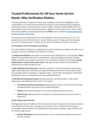 Trusted Professionals for All Your Home Service Needs