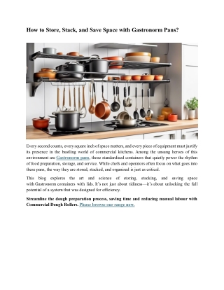 How to Store, Stack, and Save Space with Gastronorm Pans