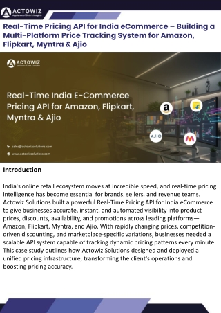 Real-Time Pricing API for India eCommerce – Building a Multi-Platform Price Tracking System for Amazon, Flipkart, Myntra