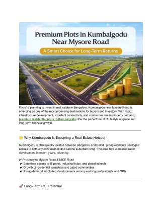 Premium Plots in Kumbalgodu