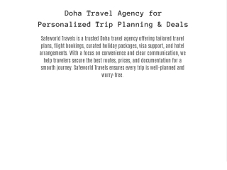 SafeworldTravels - Doha travel agency