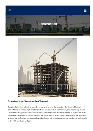 Construction Services in Chennai for Residential and Commercial Projects