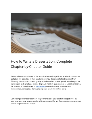 How to Write a Dissertation_ Complete Chapter-by-Chapter Guide