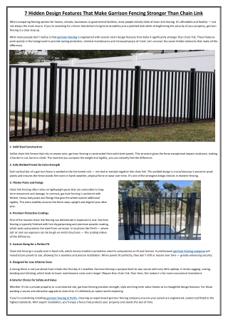 7 Hidden Design Features That Make Garrison Fencing Stronger Than Chain Link
