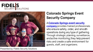 Reliable Colorado Springs Event Security Company for Safe, Smooth Events