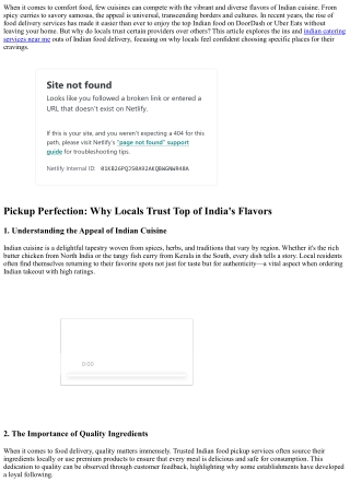 Pickup Perfection: Why Locals Trust Top of India's Flavors