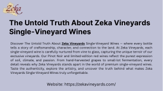 The Untold Truth About Zeka Vineyards Single-Vineyard Wines