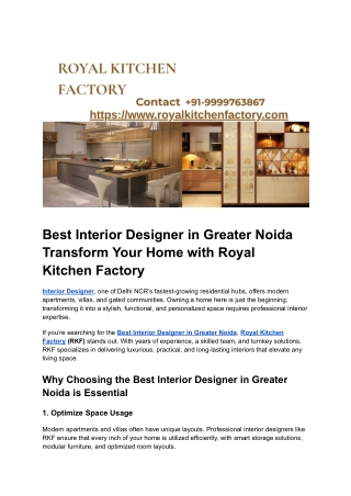Best Interior Designer in Greater Noida | Premium Home Interiors