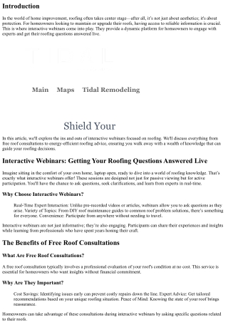 Interactive Webinars: Getting Your Roofing Questions Answered Live