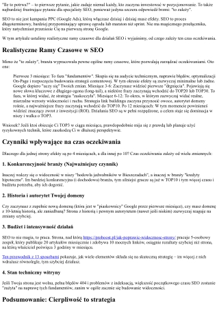 Jak długo trzeba czekać na poprawę widoczności w Google? (Realistyczne oczekiwan