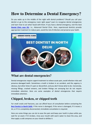 Best Dentist in North Delhi - Advance Dental Clinic