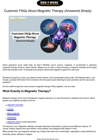 FAQs About Magnetic Therapy (Answered Simply)