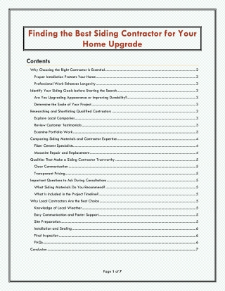 Finding the Best Siding Contractor for Your Home Upgrade