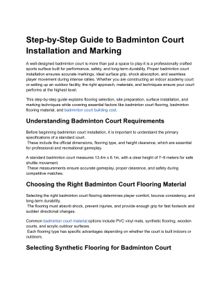 Step-by-Step Badminton Court Installation Guide