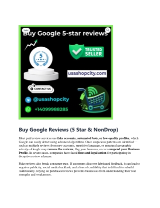Buy Google Reviews (5 Star & NonDrop)