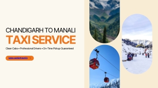 Chandigarh to Manali Taxi Service – Safe, Affordable & 24/7 Cab Booking