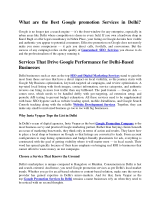 Google promotion services in Delhi