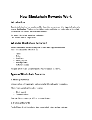 How Blockchain Rewards Work