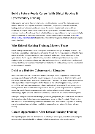 Build a Future-Ready Career With Ethical Hacking & Cybersecurity Training