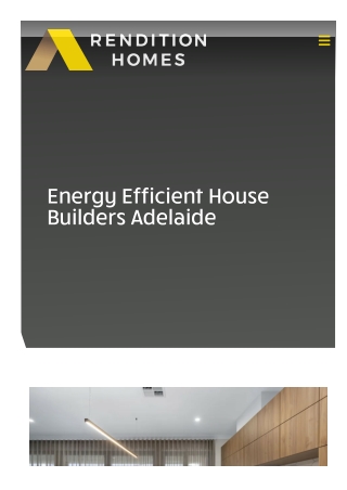 Energy Efficient House Builders Adelaide