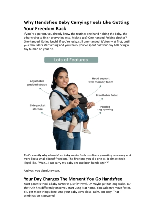 Why Handsfree Baby Carrying Feels Like Freedom | LittleBum Baby Carrier Guide