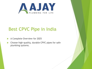 Best CPVC Pipe in India