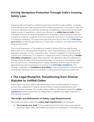 Driving Workplace Protection Through India’s Growing Safety Laws