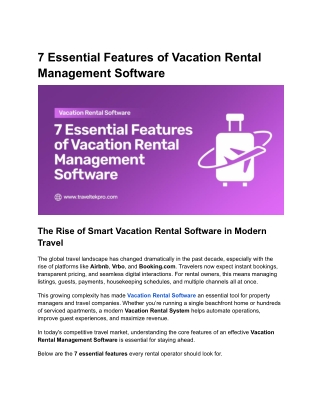 7 Essential Features of Vacation Rental Management Software
