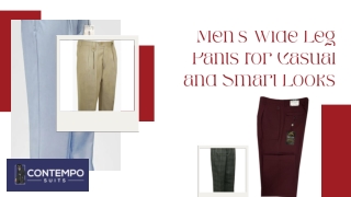 Men’s Wide Leg Pants for Casual and Smart Looks