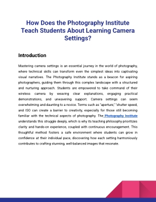 How Does the Photography Institute Teach Students About Learning Camera Settings_Indian Photo Academy
