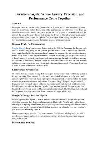 Porsche Sharjah: Where Luxury, Precision, and Performance Come Together