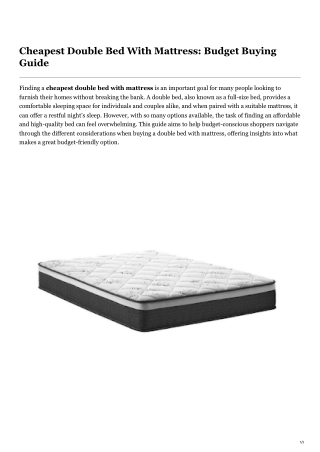 Cheapest Double Bed With Mattress Budget Buying Guide