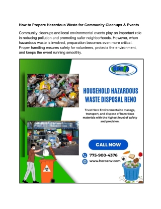 How to Prepare Hazardous Waste for Community Cleanups & Events