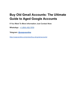 Buy Old Gmail Accounts_ The Ultimate Guide to Aged Google Accounts