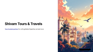 Shivam Tours & Travels – Best Rajasthan Private Tours & Taxi Services