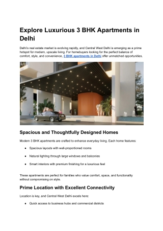 3 bhk Apartments In Delhi  _ TARC