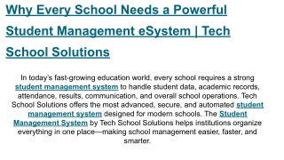 Why Every School Needs a Powerful Student Management eSystem _ Tech School Solutions