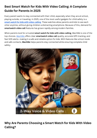 Best Smart Watch for Kids With Video Calling A Complete Guide for Parents in 2025