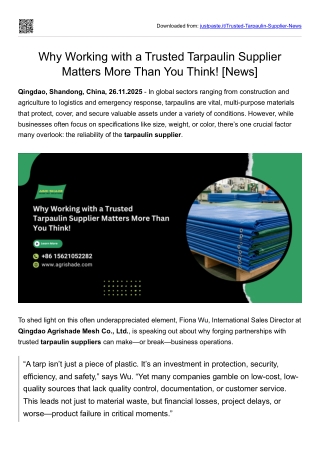Why Working with a Trusted Tarpaulin Supplier Matters More Than You Think!