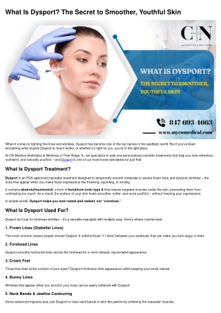 What Is Dysport The Secret to Smoother, Youthful Skin