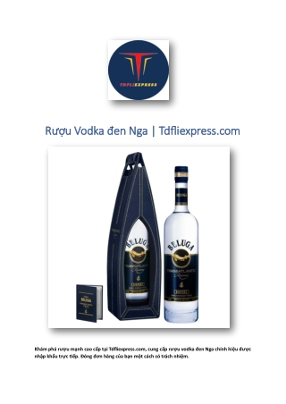 Rượu Vodka đen Nga | Tdfliexpress.com