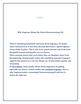 Why Fragrance Makes the Perfect Housewarming Gift