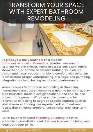 Transform Your Space with Expert Bathroom Remodeling