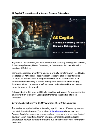 AI Copilot Trends Sweeping Across German Enterprises