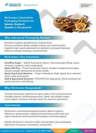 Nichrome’s Innovative Packaging Solutions for Spices, Grains & Snacks