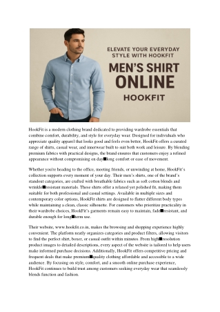 Men’s Shirt Online | Stylish & Premium Men’s Shirts by Hookfit