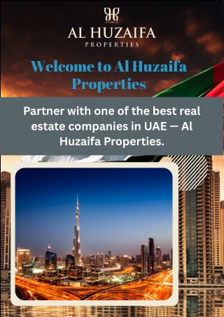 Partner with one of the best real estate companies in UAE — Al Huzaifa Properties