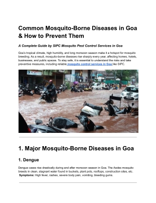 Mosquito control services in Goa