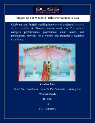 Punjabi Dj For Wedding | Blissentertainment.co.uk